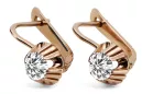 Earrings Vintage craft Zircon Original Vintage 14K Rose Gold vec027r